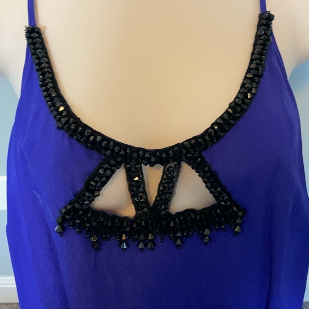 Designer sequin‎ neckline swing racerback top tank L - Picture 9 of 9